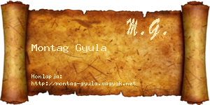 Montag Gyula névjegykártya