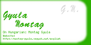 gyula montag business card